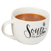 Wholesale - 16oz "SOUP OF THE DAY" CERAMIC SOUP MUG W/VENTED LID AND DAY DOT MAISON SUCASA C/P 36, UPC: 810094751210